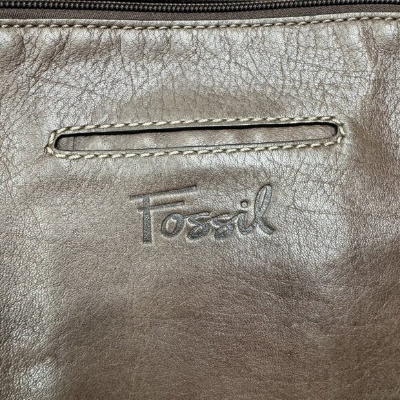 Fossil Vintage Brown Crossbody Shoulder Bag Purse Leather 11x10” - Picture 5 of 13